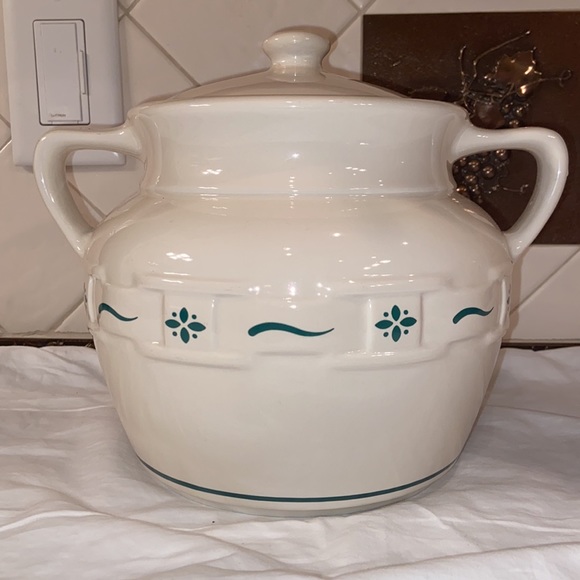 Like new Longaberger Pottery Woven Traditions Cookie Jar - Picture 2 of 10